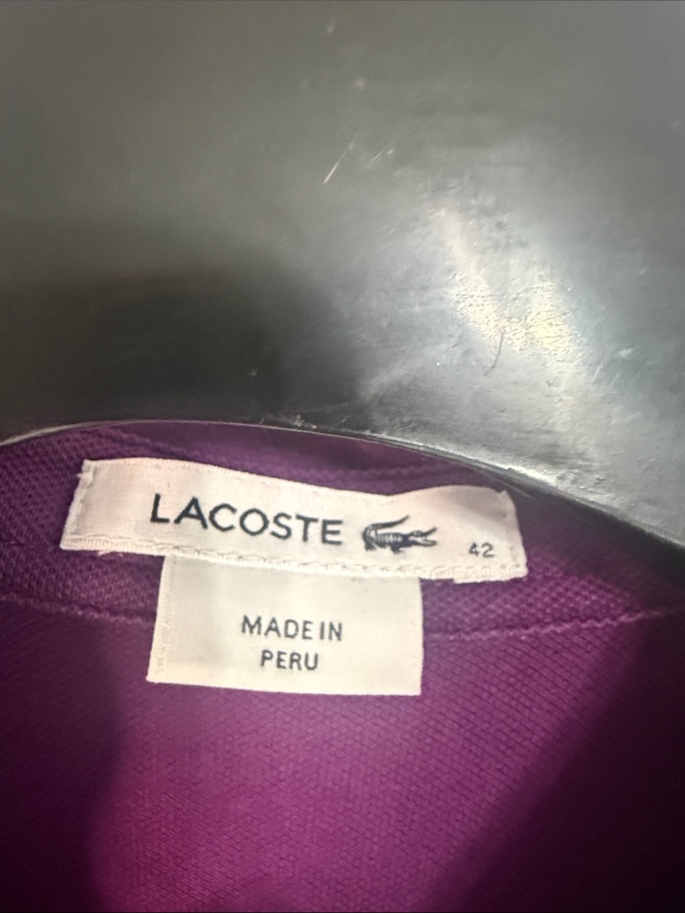Lacoste Women Plum Purple Polo Shirt Dress Size 42/10 - Picture 8 of 9